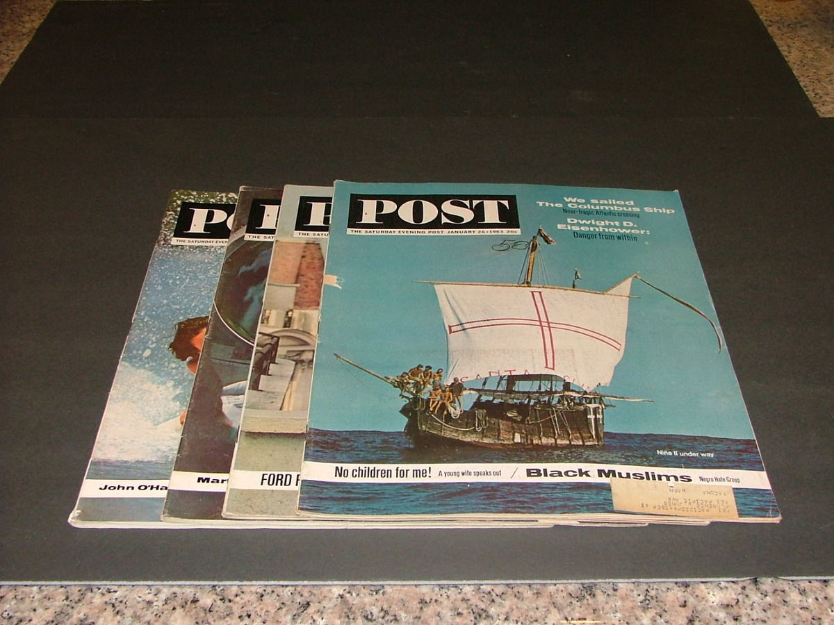 4 Iss Saturday Evening Post Jan 26, March 16, June 15 & August 31, 1963